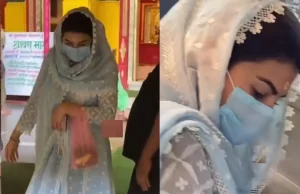 मनी लॉन्ड्रिंग केस के बाद जुहू के मंदिर में पूजा करती नजर आईं जैकलीन:सुकेश चंद्रशेखर के धोखाधड़ी मामले को लेकर हैं आज कल सुर्खियों में