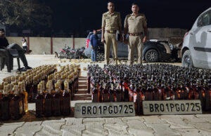 3.25 लाख की शराब बरामद, तस्कर फरार