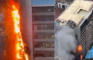 मुंबई की टाइम्स बिल्डिंग में लगी आग, दमकल की गाड़ियों ने आग पर काबू किया