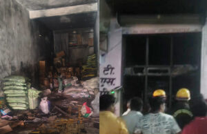 जीवनी मंडी में बीज-कीटनाशक के गोदाम में भीषण आग, लाखों का सामान जलकर राख